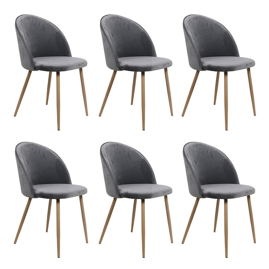 Luxury 6x Dining Chairs Seat French Grey  Space-Saving Design