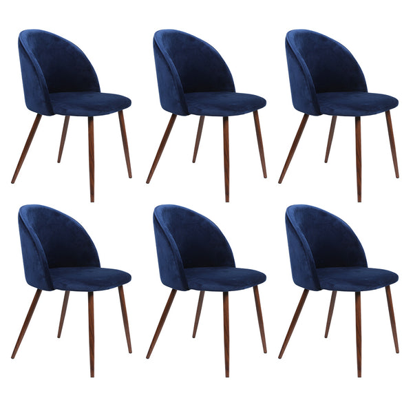  Elegant 6x Dining Chairs Seat French Navy  Durable Frame Classic