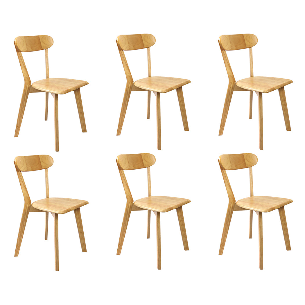 Functional 6x Dining Chairs Wooden Kitchen Chair  Scandi Inspired