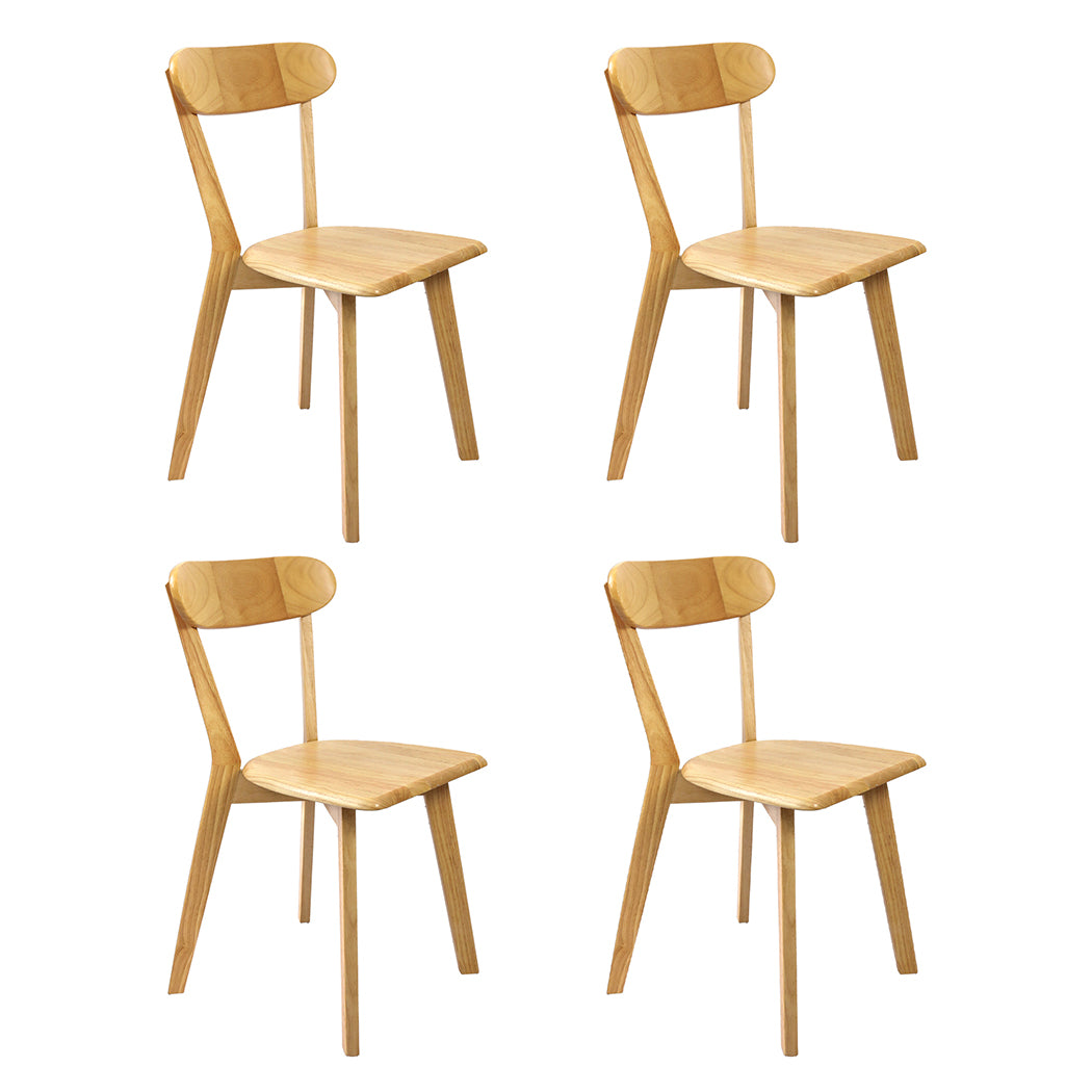 Minimalist 4x Dining Chairs Wooden Kitchen Chair  Scandi Inspired