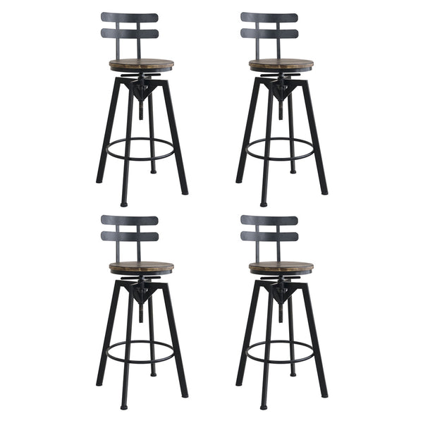  Stylish 4x Bar Stool Industrial Adjustable  Premium Quality Build
