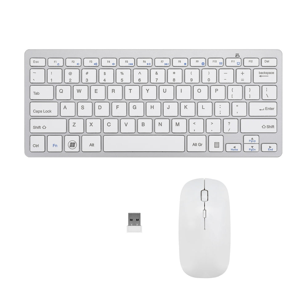 Bluetooth Keyboard and Mouse Wireless Combo White 78 Keys