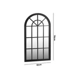 Window Mirror Arched Wall Mirrors 76x51cm Black