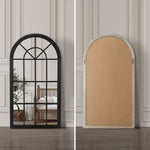 Window Mirror Arched Wall Mirrors 76x51cm Black