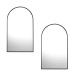 Wall Mirrors 86x50cm Arched Black/Gold/Wooden Set of 2