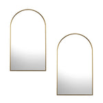 Wall Mirrors 86x50cm Arched Black/Gold/Wooden Set of 2