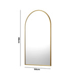 Wall Mirrors 86x50cm Arched Black/Gold/Wooden Set of 2