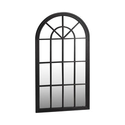Window Mirror Arched Wall Mirror 130x70cm Black