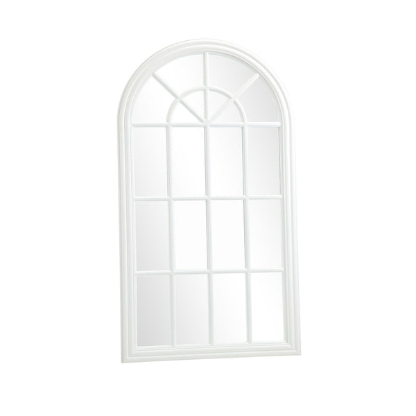  Wooden Window Mirror Arched Wall Mirrors 130x70cm White