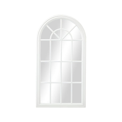 Wooden Window Mirror Arched Wall Mirrors 130x70cm White