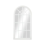 Wooden Window Mirror Arched Wall Mirrors 130x70cm White