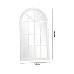Wooden Window Mirror Arched Wall Mirrors 130x70cm White