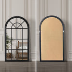 Window Mirror Arched Wall Mirror 76x51cm Black