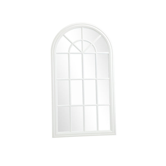 Window Mirror Arched Wall Mirrors 76x51cm Wooden White