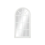 Window Mirror Arched Wall Mirrors 76x51cm Wooden White