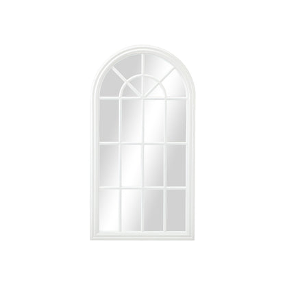 Window Mirror Arched Wall Mirrors 76x51cm Wooden White
