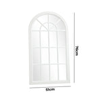 Window Mirror Arched Wall Mirrors 76x51cm Wooden White