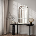 Window Mirror Arched Wall Mirrors 76x51cm Wooden White