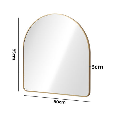 Arched Vanity Mirror Gold Frame 85x80cm