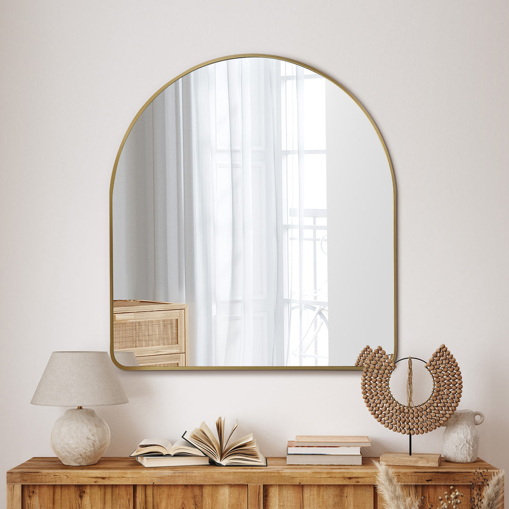 Arched Vanity Mirror Gold Frame 85x80cm