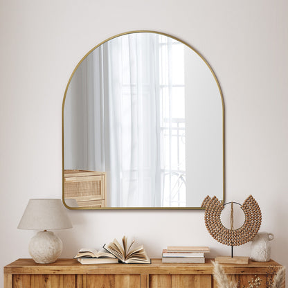 Arched Vanity Mirror Gold Frame 85x80cm
