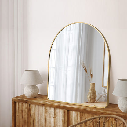 Arched Vanity Mirror Gold Frame 85x80cm