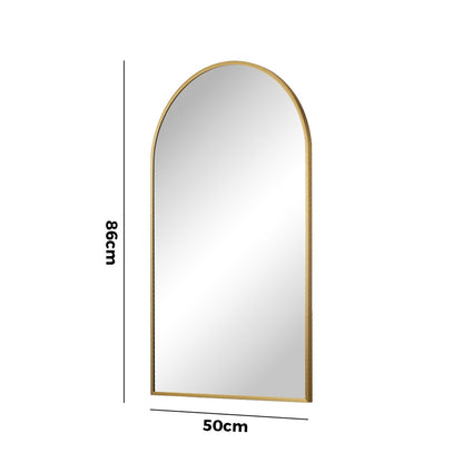 Wall Mirror 86x50cm Arched Gold