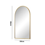 Wall Mirror 86x50cm Arched Gold