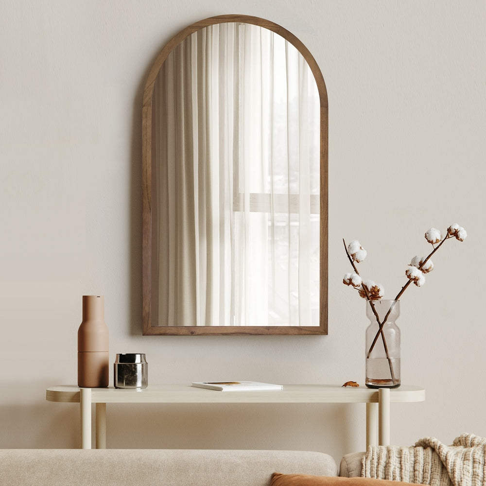 Arched Wall Mirrors Brown Wood Set of 2 | HomeAndLiving