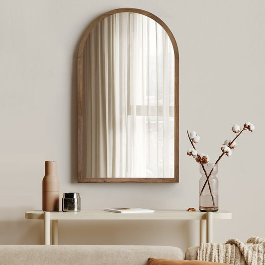 Arched Wall Mirrors Brown Wood Set of 2 | HomeAndLiving