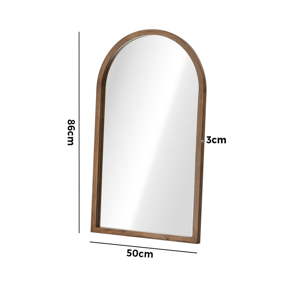 Arched Wall Mirrors Brown Wood Set of 2 | HomeAndLiving - 3