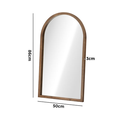 Arched Wall Mirrors Brown Wood Set of 2 | HomeAndLiving - 3