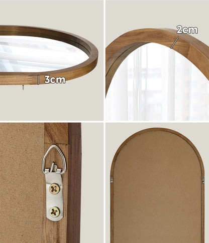 Arched Wall Mirrors Brown Wood Set of 2 | HomeAndLiving - 4