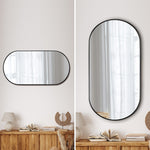 Wall Mirror Oval Black & Gold 84x50cm
