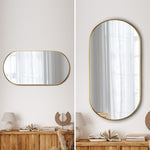 Wall Mirror Oval Black & Gold 84x50cm