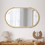 Wall Mirror Oval Wooden 84x50cm