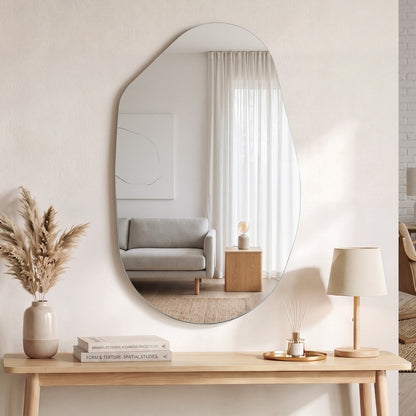 Frameless White Wall Mirror 85x52cm