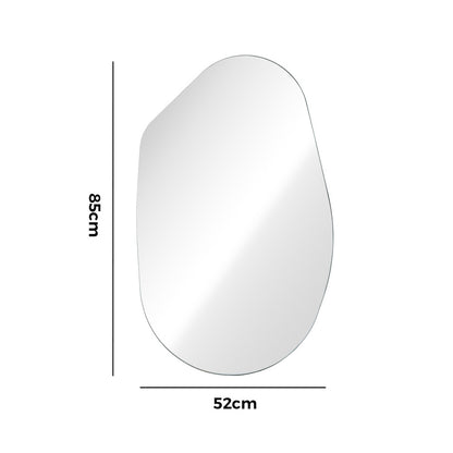 Frameless White Wall Mirror 85x52cm