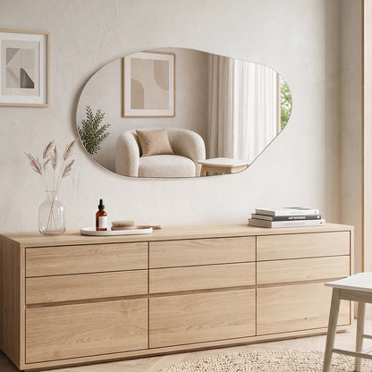 Frameless White Wall Mirror 85x52cm