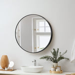 Wall Mirror Round 50cm Black