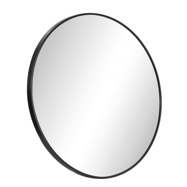  Wall Mirror Round 50cm Black