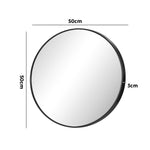 Wall Mirror Round 50cm Black