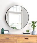 Wall Mirror Round 50cm Black
