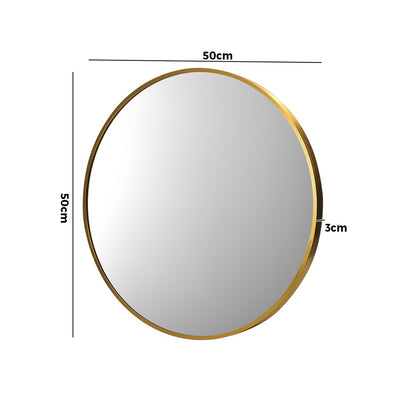 Wall Mirror Round 50cm Gold