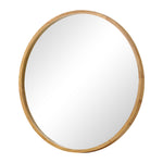 Round Wall Mounted Mirror with Wood Frame