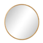 Round Wall Mounted Mirror with Wood Frame