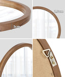 Round Wall Mirror 50cm Walnut Vanity Decor | HomeAndLiving
