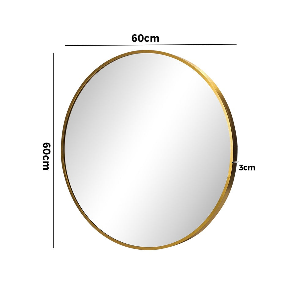 60cm Wall Mirror Round Gold