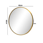 60cm Wall Mirror Round Gold