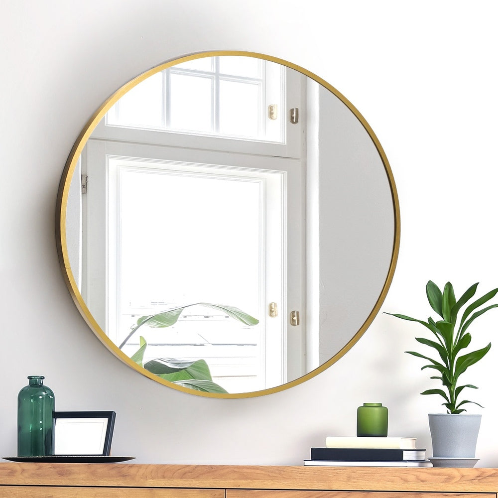 60cm Wall Mirror Round Gold